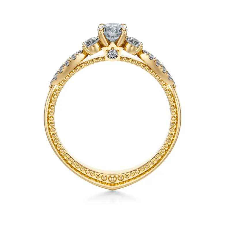 Pierścionek złoty z diamentami AJPZ_069